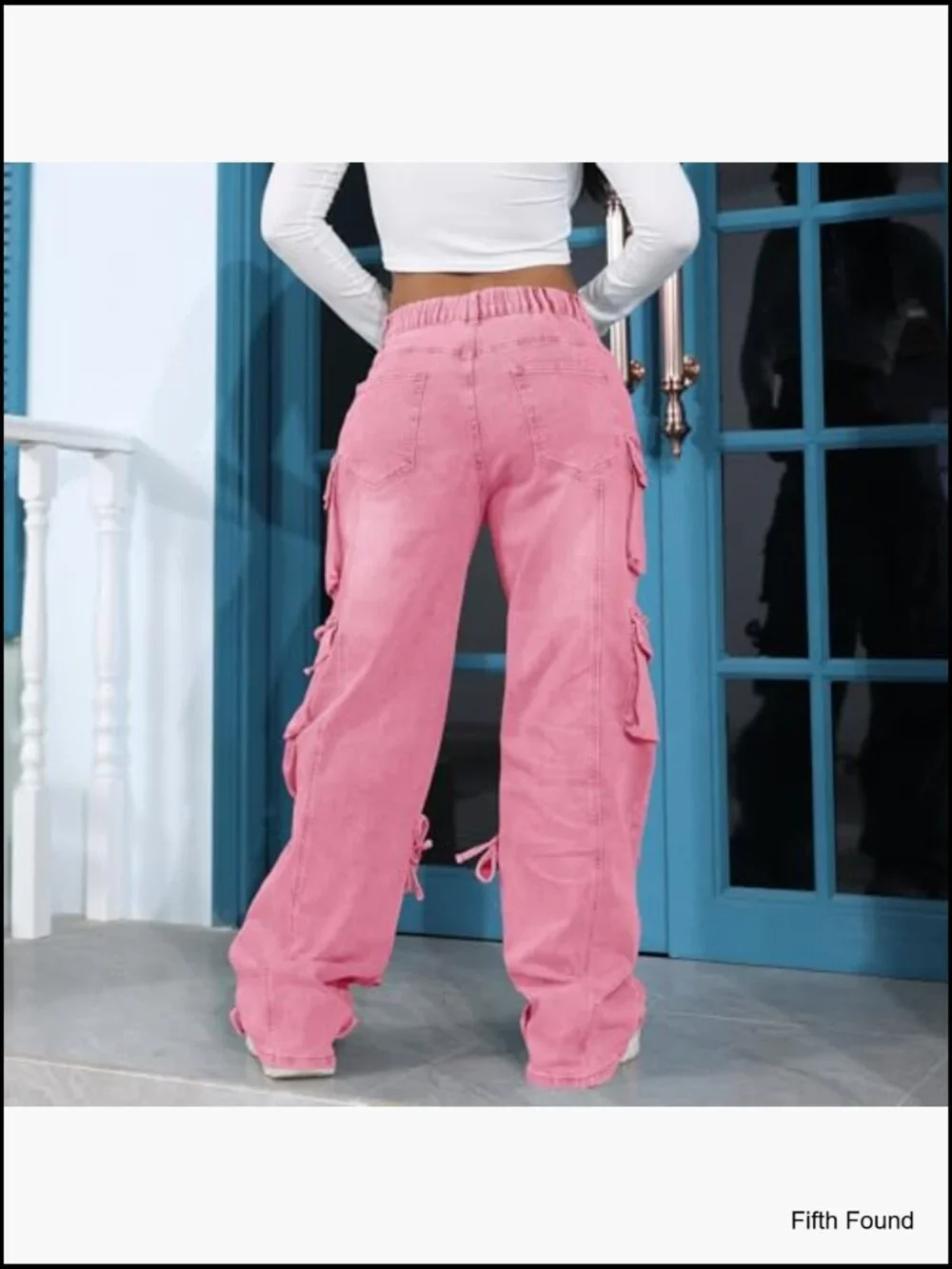 High Waist Baggy Cargo Jeans Wide Leg Denim Pants Streetwear